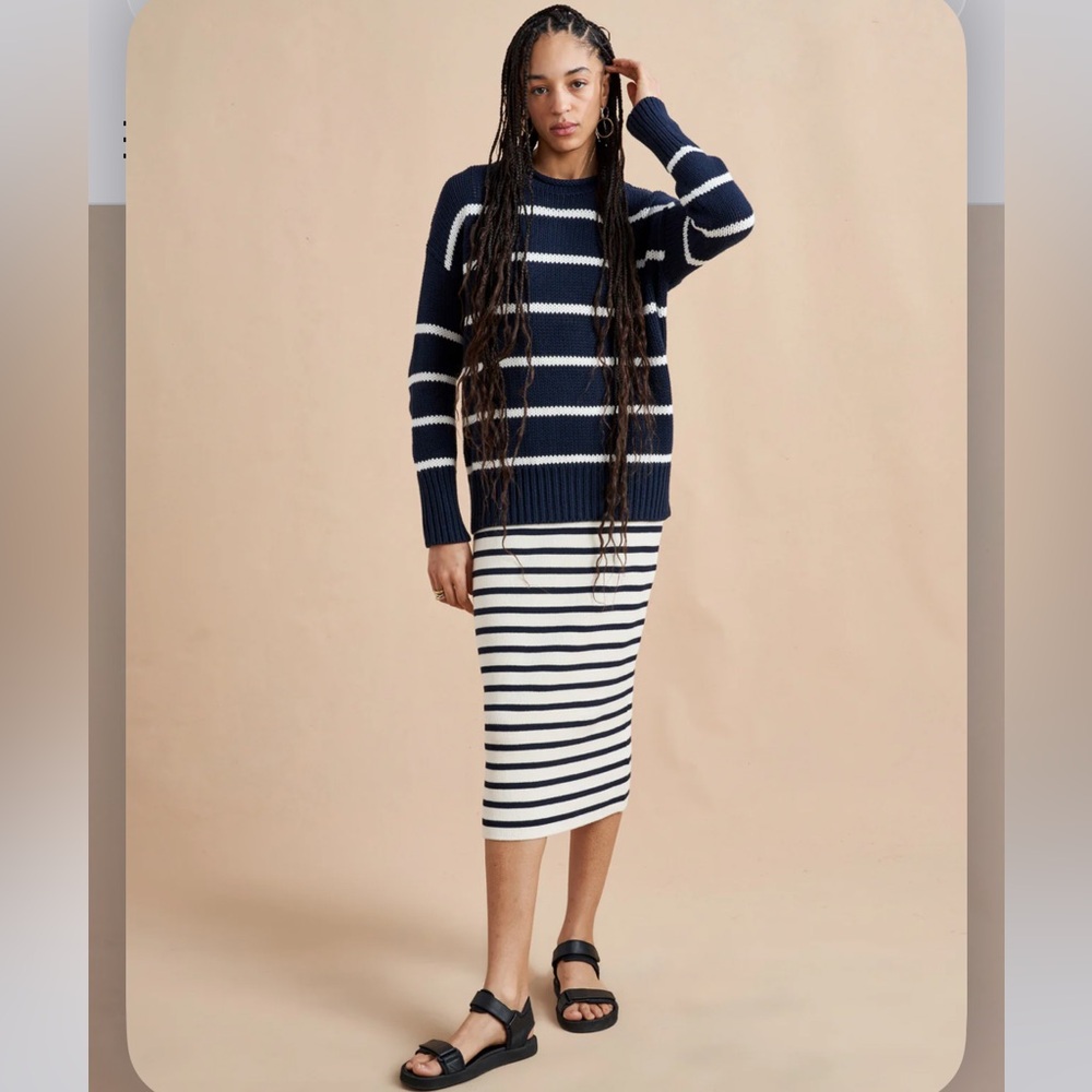 NEW La Ligne Marina Sweater. Navy/Cream. M. NWT - Picture 3 of 8